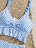 Women’s Solid Color Strap Sexy Two Piece Bikini Swimsuit