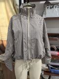 Women Casual Plaid Stand Collar Outerwear
