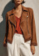 Women Zip Tassel Asymmetric Zip Outerwear