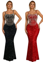 Women Velvet Sequin Party Beaded Bodycon Strap Dress Women Velvet Sequin Party Beaded Bodycon Strap Dress