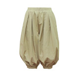 Women Casual Bloom Wide Leg Lantern Cropped Pants
