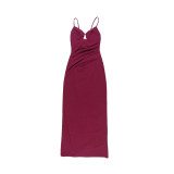 Women Summer Sexy Hollow Strap Maxi Dress