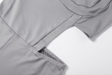 Women Fall Sexy Backless Solid Capri Jumpsuit
