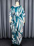 Women’s Plus Size Satin Print Loose Robe and Wide Leg Pants Holidays Two Piece Set