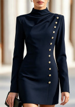 Women Button Long Sleeve Dress Women Button Long Sleeve Dress