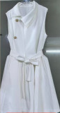 Women Summer Sleeveless Dress Asymmetrical Collar Irregular Dress