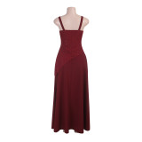 Women Sexy Strap Dress With Slit
