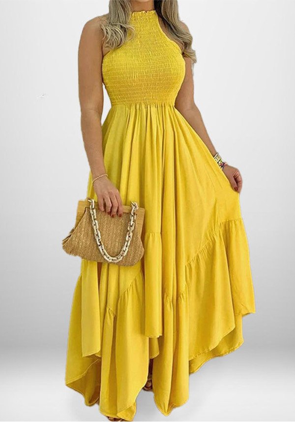 Women Fall Halter Neck Maxi Dress
