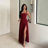 Women Sexy Strap Dress With Slit