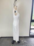 Women Fall Elegant Solid Slit Bodycon Dress