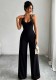 Women’s Halter Neck V Neck Slim Fit Stretch Jumpsuit