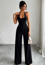 Women’s Halter Neck V Neck Slim Fit Stretch Jumpsuit Women’s Halter Neck V Neck Slim Fit Stretch Jumpsuit