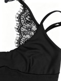 Women’s Halter Neck V Neck Slim Fit Stretch Jumpsuit