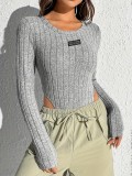 Women’s Fall Winter Knit Long Sleeve Bodysuit