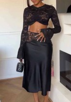 Women’s Summer Fashion Lace Top and Skirt Two Piece Set Women’s Summer Fashion Lace Top and Skirt Two Piece Set