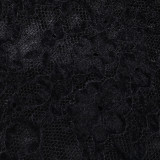Women’s High Neck See Through Lace Long Sleeve Patchwork Fuzzy Bodycon Mini Dress