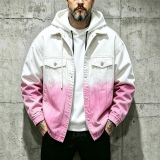 Men Gradient Faux Sherpa Denim Jacket