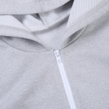 Women American Style Hoodies and Drawstring Bell Bottom Sweatpants Two Piece Set