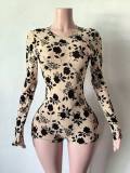 Women’s Fashion Jacquard Hollow Out Mesh Romper