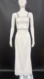Women Sexy Strap Top and Midi Skirt Two Piece Set