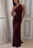 Women Slash Shoulder Sexy Backless Bodycon Dress