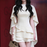 Women Strap Solid Ruffle Hem Bodycon Dress