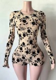 Women’s Fashion Jacquard Hollow Out Mesh Romper