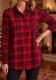 Women Plaid Fleece Lined Sherpa Lined Shirt Top