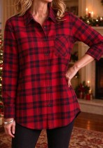 Women Plaid Fleece Lined Sherpa Lined Shirt Top Women Plaid Fleece Lined Sherpa Lined Shirt Top
