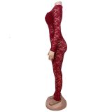 Women Sexy See-Through Lace Jumpsuit