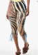 Women’s Animal Print Stretch Capri Pants with Slim Fit Side Lace Up Details