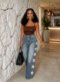 Women Side Star Denim Pant