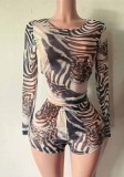 Women’s Fashion Casual Printed Shorts Set