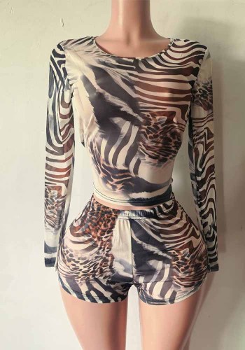 Women’s Fashion Casual Printed Shorts Set