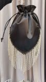 Women French Tassel Phone Bag Rhinestone Crossbody Shoulder Chain Handbag