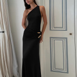 Women Slash Shoulder Sexy Backless Bodycon Dress