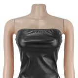 Women Strapless Sexy Stretchy Top and Pant Two Piece Set
