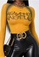 Women Mesh Long Sleeve Printed Basic Sexy Long Sleeve Top