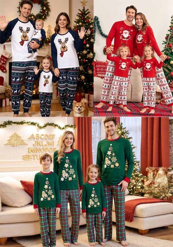 Christmas Family Matching Long Sleeve Printed Pajama Set