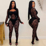 Women Sexy See-Through Lace Jumpsuit