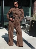 Women’s Plus Size Casual Zip Up Cropped Hoodie and Wide Leg Pants Set