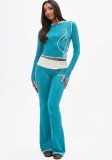 Women’s Cat Print Zip Up Hoodie and Low Rise Slight Flare Pants Set