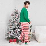 Christmas Family Matching Striped Print Pajama Set