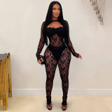 Women Sexy See-Through Lace Jumpsuit