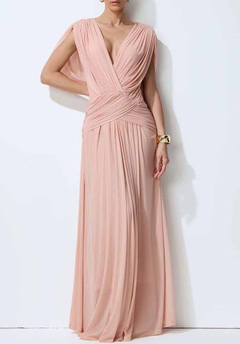 Women V Neck Open Back Elegant Bohemian Maxi Dress