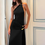 Women Slash Shoulder Sexy Backless Bodycon Dress