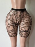 Women’s Sexy Casual Ripped Mesh Tight Fitting Shorts