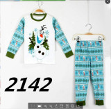 Kids’ Fall Winter Christmas Santa Claus and Christmas Tree Printed Two Piece Pajama Set