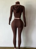 Women’s High Stretch Slim Waist Turtleneck Zip Up Long Sleeve Top Sports Pants Set