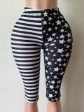 Women’s Printed Slim Fit High Waist Stretch Capri Pants